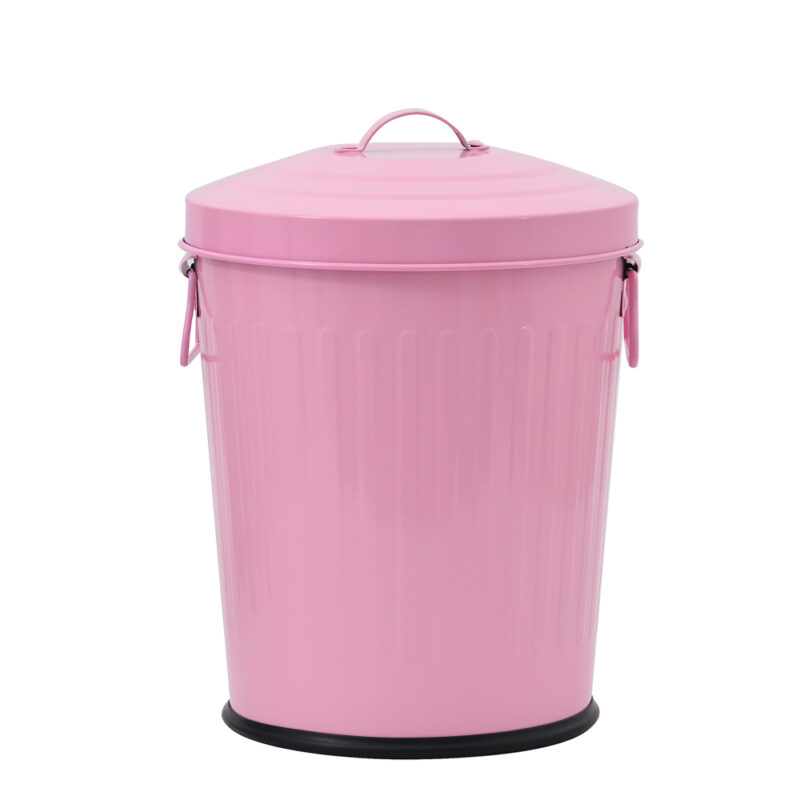 LIXEIRA C/ALCAS COLOR 5L ROSA METAL