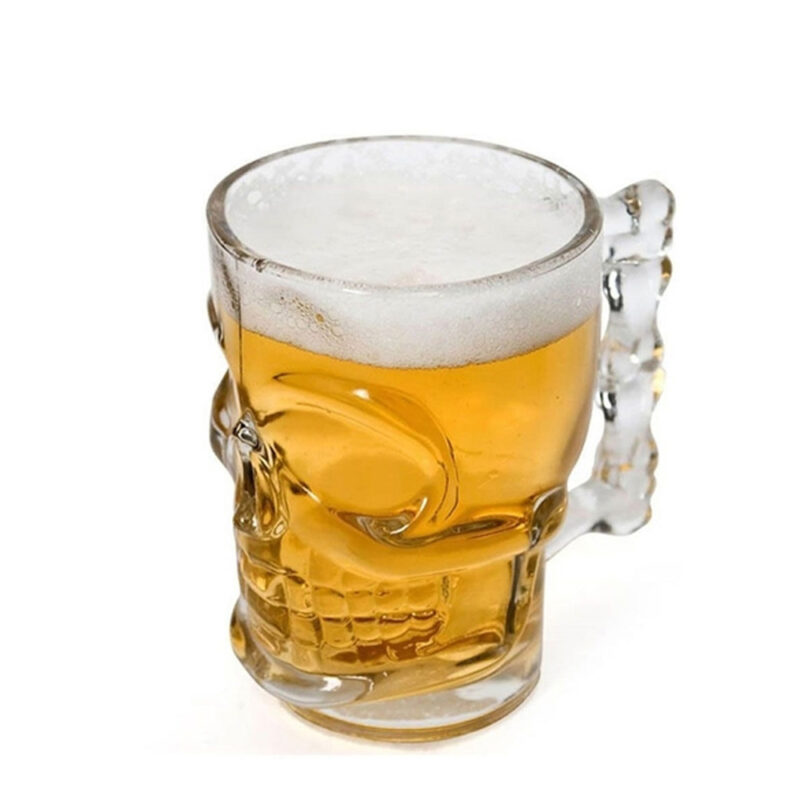 COPO P/ CERVEJA SKULL EM VD 450ML