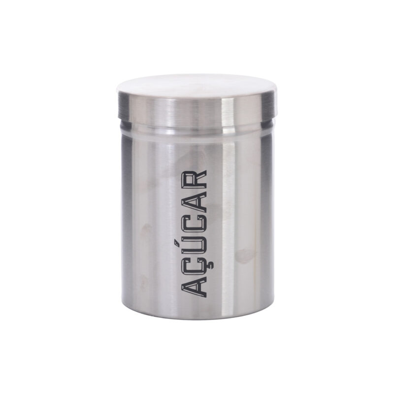 LATA HERM ACUCAR PRATA 10X13X10CM INOX