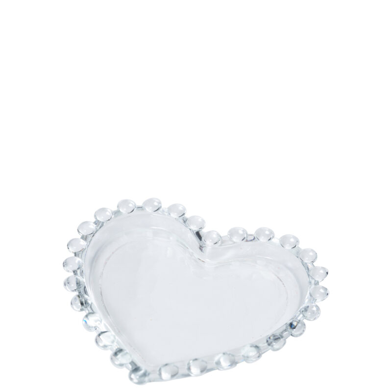 PRATO CORACAO PEROLA 11X7CM 6PCS VD