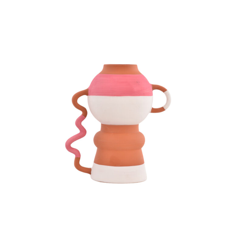 VASO C/ALCA CORDEL 21X27X13CM TERRACOTA