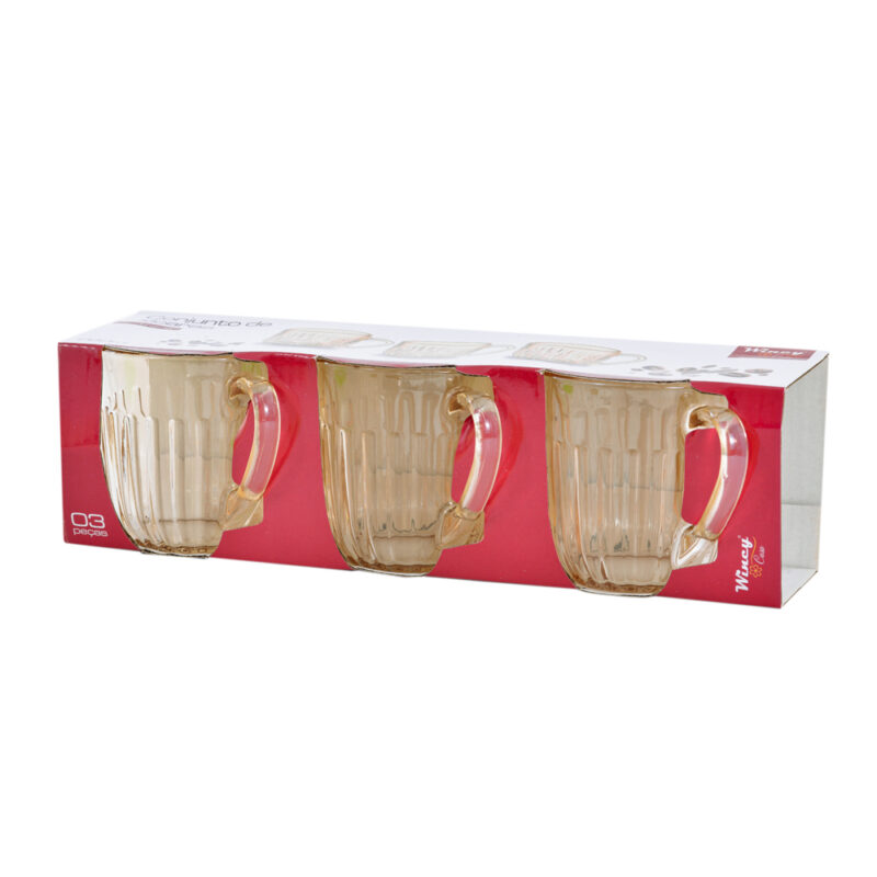 CJ XICARAS ATHENA GOLD 280ML VIDRO 3PCS - Imagem 2