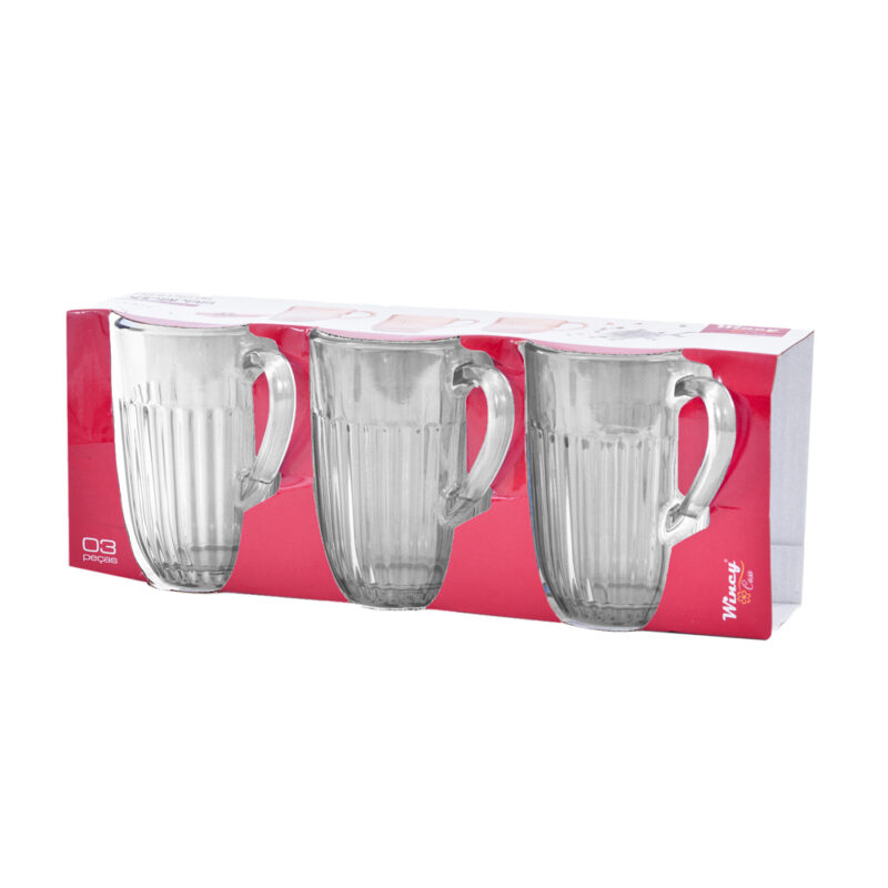 CJ XICARAS ATHENA CLEAR 380ML VIDRO 3PCS - Imagem 2