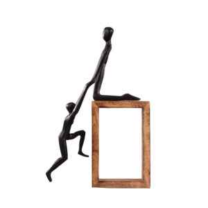 ESCULTURA  HELPER  MADEIRA/PRETO  MAD/ALUMINIO