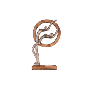 ESCULTURA  ABSTRATA  MADEIRA/PRATA 17X31X5CM MAD/ALUMINIO
