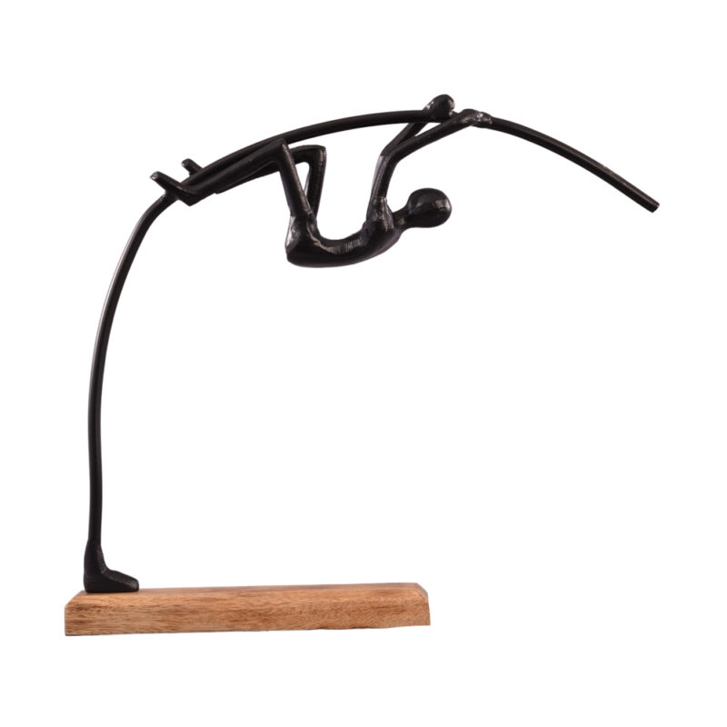 ESCULTURA  ATLETISMO  MADEIRA/PRETO 37X39X6CM MAD/ALUMINIO