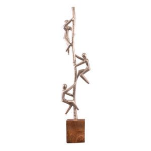 ESCULTURA  ESCALADOR  MADEIRA/PRATA 13X67X13CM MAD/ALUMINIO