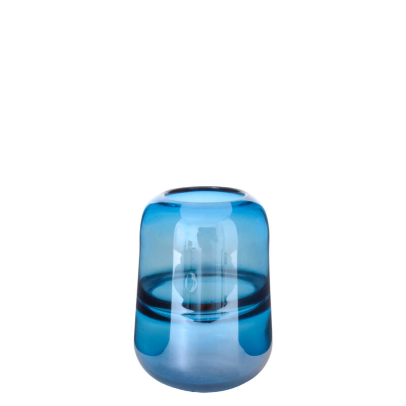 VASO VERONA AZUL 14X18X14CM VIDRO