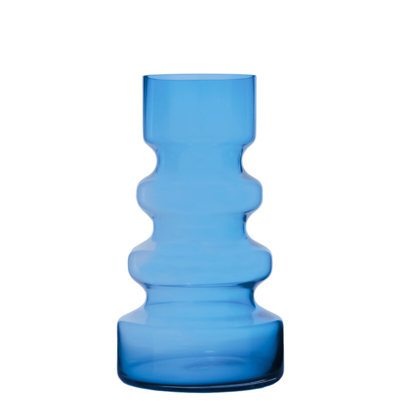 VASO SILHUETA AZUL ESCURO 16X30X16CM VIDRO