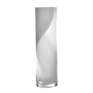 VASO NEIGE BRANCO/CLEAR 11X40CM VIDRO