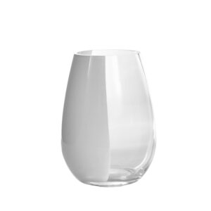 VASO NEIGE BRANCO/CLEAR 14X19CM VIDRO