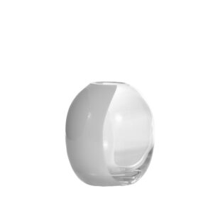 VASO NEIGE BRANCO/CLEAR 12.5X14CM VIDRO