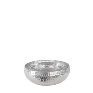 CENTRO DE MESA MARTELADO SILVER 15X4.5X15CM INOX