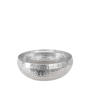 CENTRO DE MESA MARTELADO SILVER 18.5X6.5X18.5CM INOX