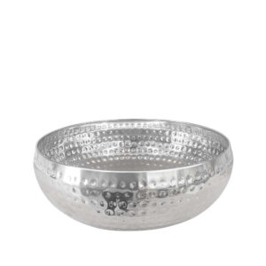 CENTRO DE MESA MARTELADO SILVER 26X9X26CM INOX