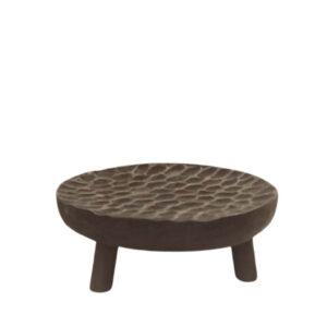 CENTRO MESA PINE PRETO GOLD 24X24X9CM MADEIRA