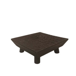 CENTRO MESA QD PINE PRETO GOLD 20X20X7CM MADEIRA