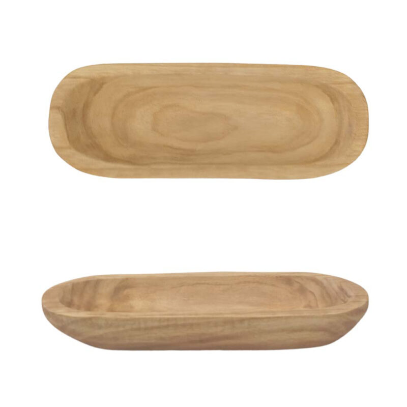 BANDEJA PAULA 38.5X14.5X6.5CM MADEIRA RUSTICA