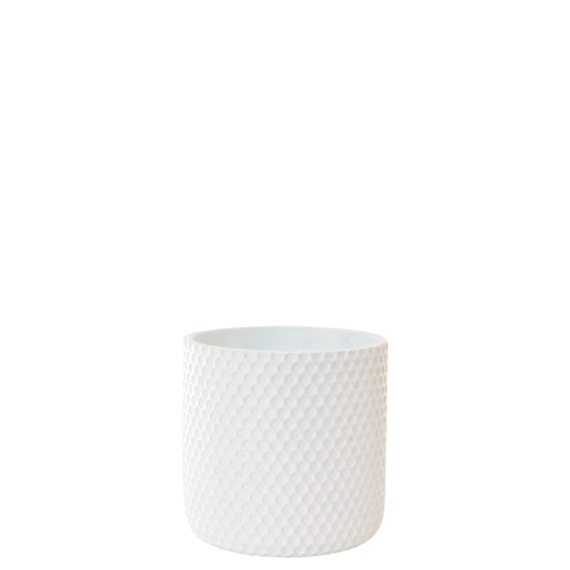 CACHEPOT HONEY BRANCO 7.5X7.2X7.5CM CIMENTO
