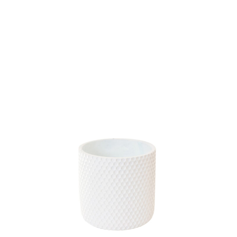 CACHEPOT HONEY BRANCO 7.5X7.2X7.5CM CIMENTO - Imagem 2