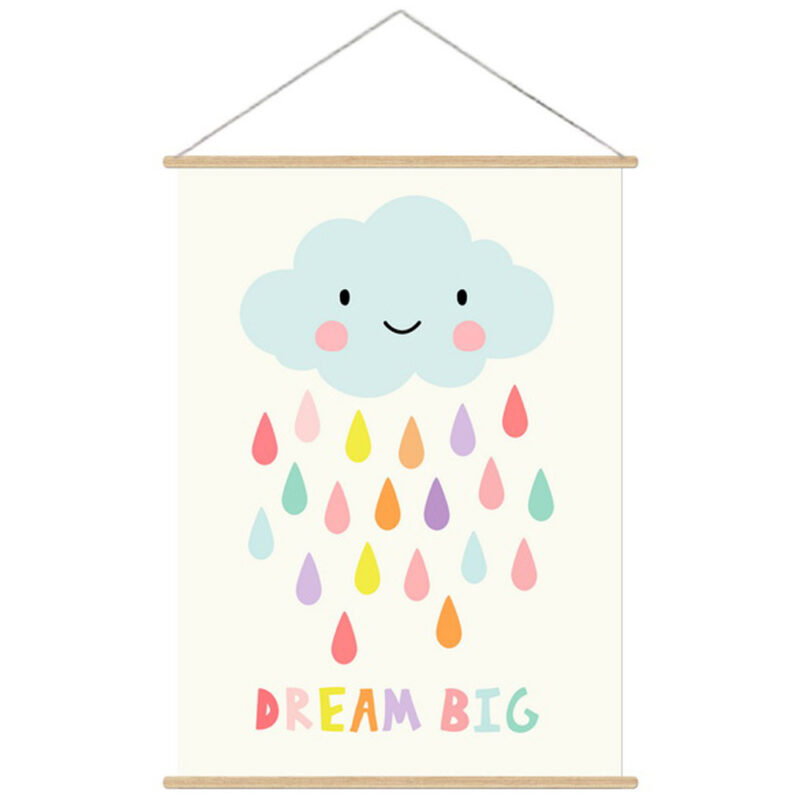 QUADRO BANNER INFANTIL RAIN COLORS 40X60MDF/CANVAS