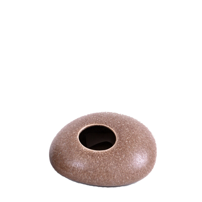 VASO PIERRE MARROM 15CM CERAMICA