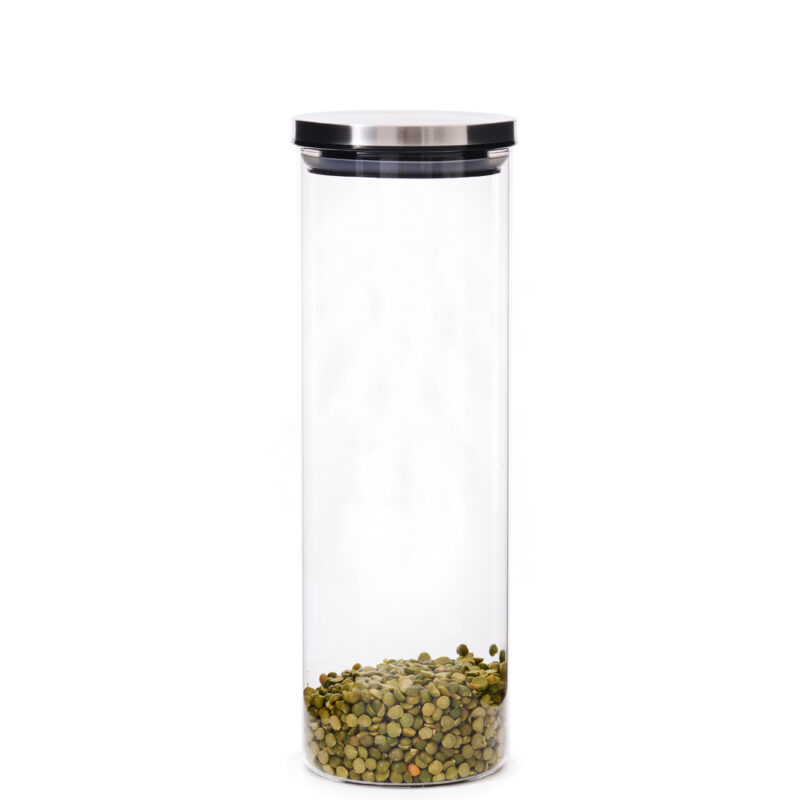 POTE P/ MANTIMENTOS THIN PRATA 1650 ML VIDRO/INOX