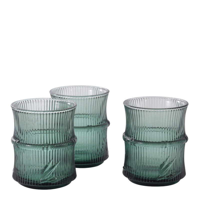 CONJ COPOS EMPILHAVEIS LUME VERDE 250ML 3PCS VIDRO